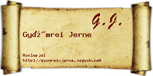 Gyömrei Jerne névjegykártya